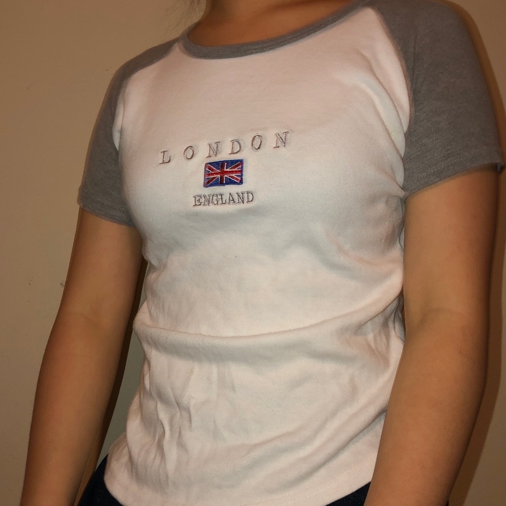 Grey White Tshirt